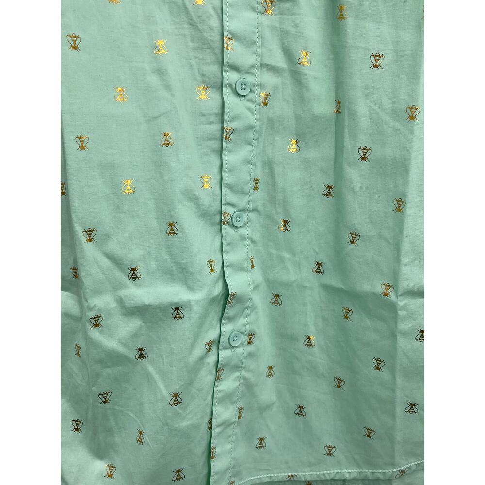 Drill Clothing Mens Slim Fit Mint Short Sleeve Gold Bumblebee Shirt XL NEW - Picture 8 of 9